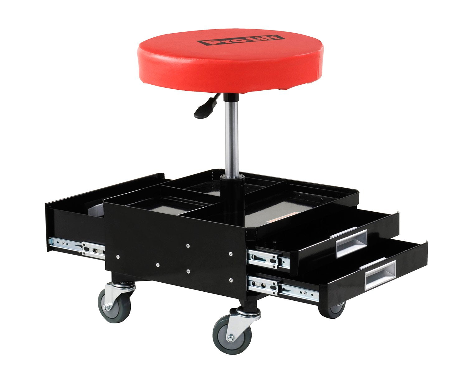 Pro-Lift C-3100 Grey Pneumatic Chair with Dual Tool Tray - 300 lb. Capacity, Pack of 1 Pro-LifT