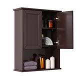 VANIRROR Brown Wall-Mounted Bathroom Cabinet with Adjustable Shelf and Stylish Design VANIRROR