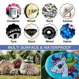 28 Color Paint Markers Pens Set, Oil-Based Permanent Paint Marker, Medium Tip, Quick Dry and Waterproof Paint Pen for Rock Painting, Ceramic, Wood, TFIVE