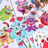 Valentine's Day Craft Kits Face Stickers for Kids Valentines Party Favors Supplies Make Your Own Face Stickers Heart Animal Crafts for Kids Birthday Outus