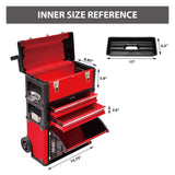 BIG RED TRJF-C305ABD Torin Garage Workshop Organizer: Portable Steel and Plastic Stackable Rolling Upright Trolley Tool Box with 3 Drawers, 20.5" L x BIG RED