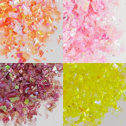 Bellelfin 14 Colors Resin Chunky Glitter Flakes Irregular Iridescent Sparkles Glitters Confetti Craft Supplies for Epoxy/Tumblers/Slime, Nail Art - WoodArtSupply