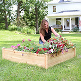 Sunnydaze 48-Inch Square Wood Raised Garden Bed - Outdoor Elevated Planter Box for Flower, Vegetable, and Herb Gardening Sunnydaze