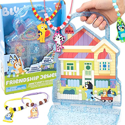 Horizon Group USA Bluey Friendship Jewelry, Create 4 Bluey Charm Bracelets & 2 Bluey Charm Necklaces, Includes 150 Beads & 6 Rubber Charms with Bluey Horizon Group USA