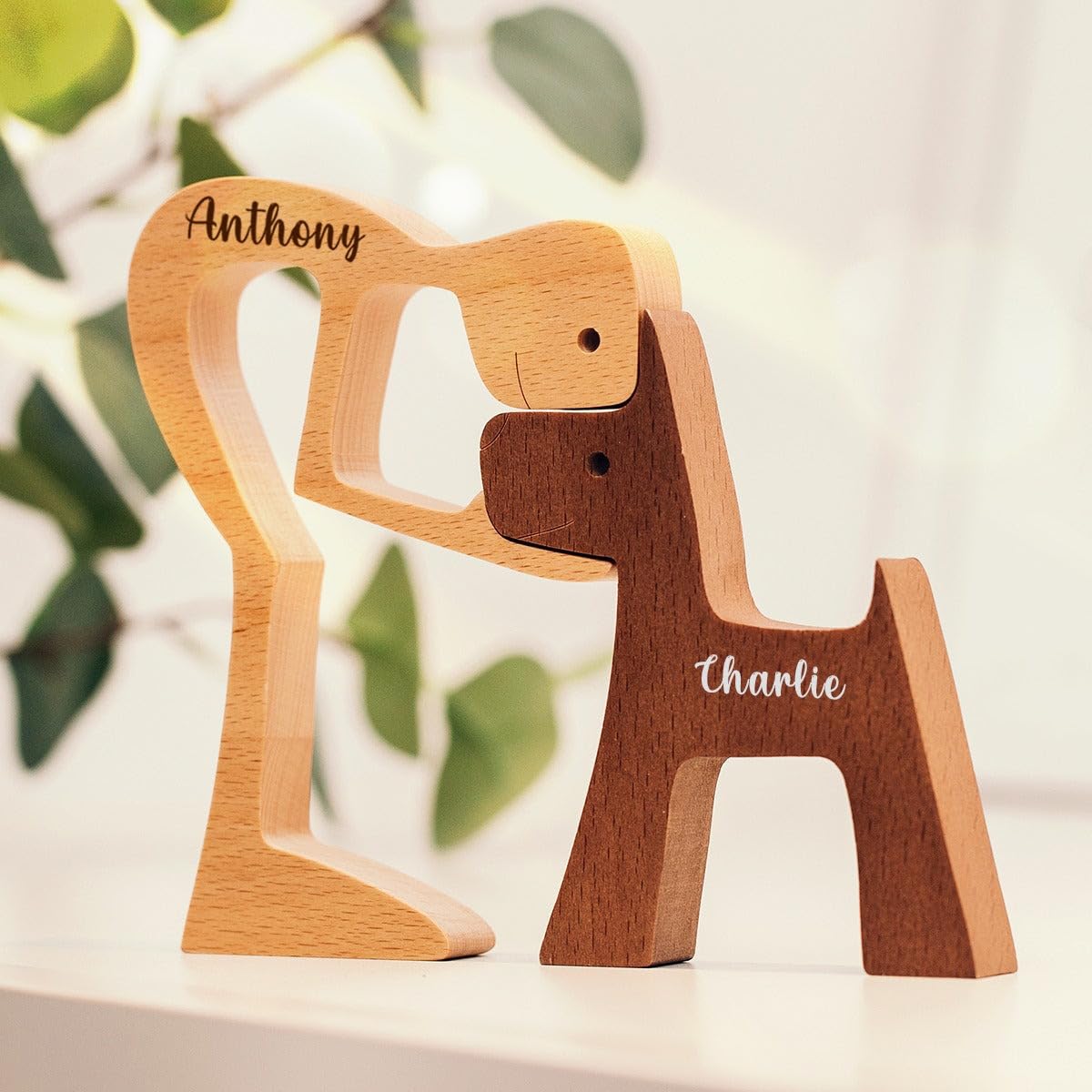 Pawfect House Wooden Sculpture, Dog Statues Home Decor, Statue Home Decorations, Wooden Decor, Table Decor Wooden Pet Carvings, Dog Memory Gifts, Pawfect House