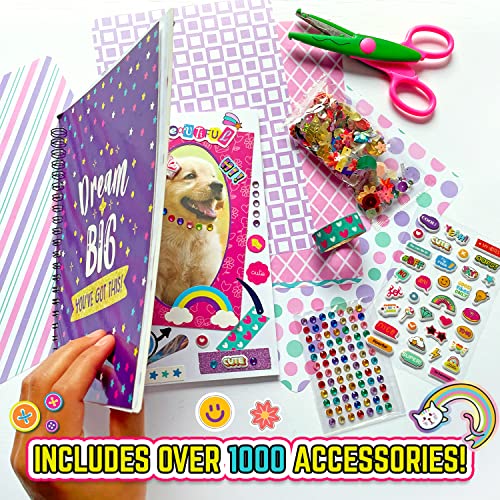 GirlZone Ultimate Collage Scrapbook Kit, Make a 40-Page Photo Album Scrapbook with Stickers & More, Fun Kids Creative Activity and Fantastic Gift GirlZone