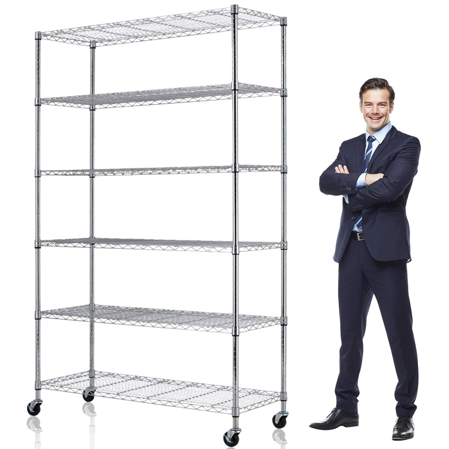 Meet perfect Adjustable Storage Shelves 6 Tier Wire Shelving Unit and Storage, 2100lbs Capacity Metal Shelving Heavy Duty Garage Shelves Storage Meet perfect