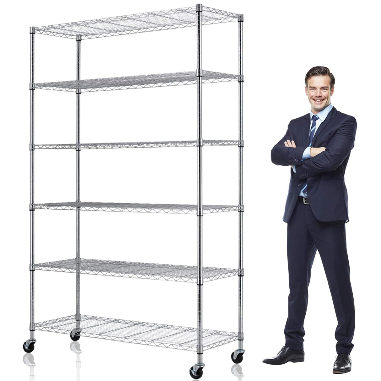 Meet perfect Adjustable Storage Shelves 6 Tier Wire Shelving Unit and Storage, 2100lbs Capacity Metal Shelving Heavy Duty Garage Shelves Storage Meet perfect
