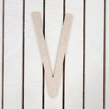 13" Wooden Thin Letter V Unfinished, Skinny Lemon Font, Craft Cutout on 1-8" MDF Build-A-Cross