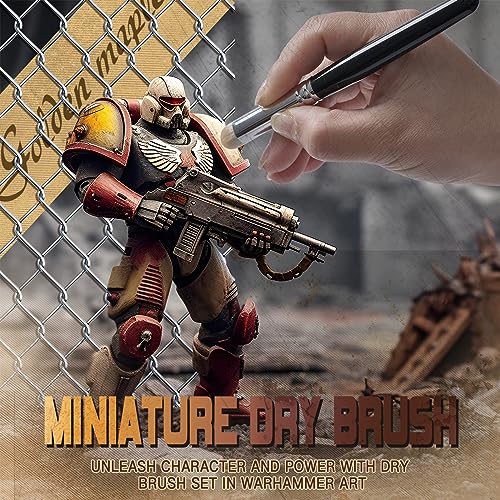 Dry Brush Miniature Painting Drybrush Set - 6PCS Golden Maple
