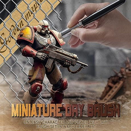Miniature Paint Brushes Drybrush-10pcs Micro Detail Paint Brush Set,Small Fine Detail Brushes for Acrylics,Watercolors & Paint by Number, Citadel, golden maple