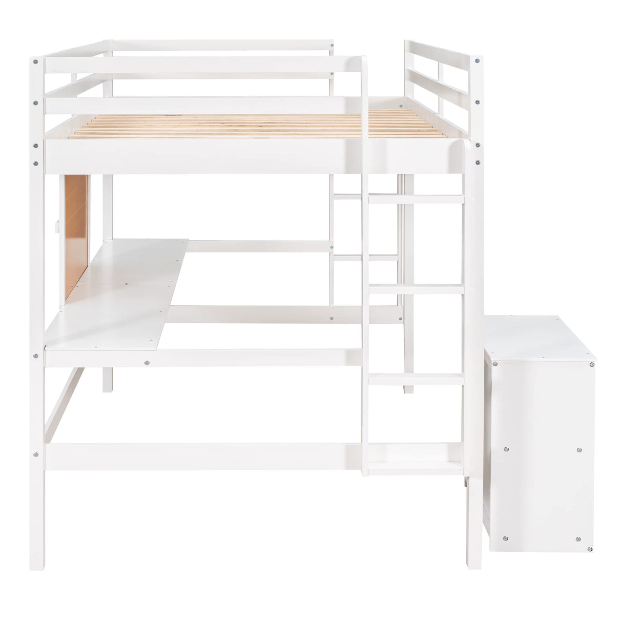 Harper & Bright Designs Twin Loft Bed with Desk, Storage Cabinet, and Writing Board – Space-Saving Wooden Frame for Kids and Teens Harper & Bright Designs