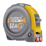 MulWark 26ft Measuring Tape Measure by Imperial Inch Metric Scale with Both-Side Metal Blade,Magnetic Tip Hook and Shock Absorbent Case-for MULWARK
