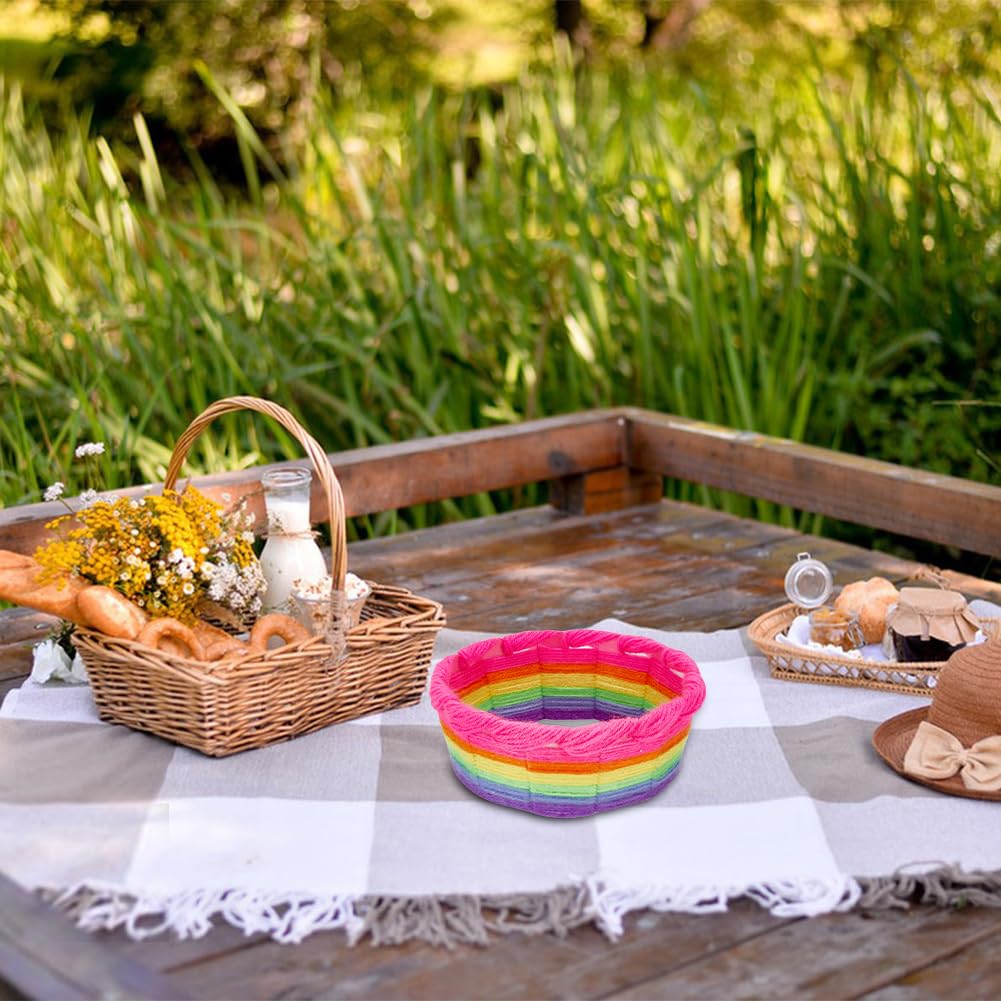FREEBLOSS 4 Set Yarn Basket Weaving Art DIY Basket Weaving Kits 6 Colors Yarn Basket Craft Kits Easter Basket Making Kit for Beginners Easter FREEBLOSS