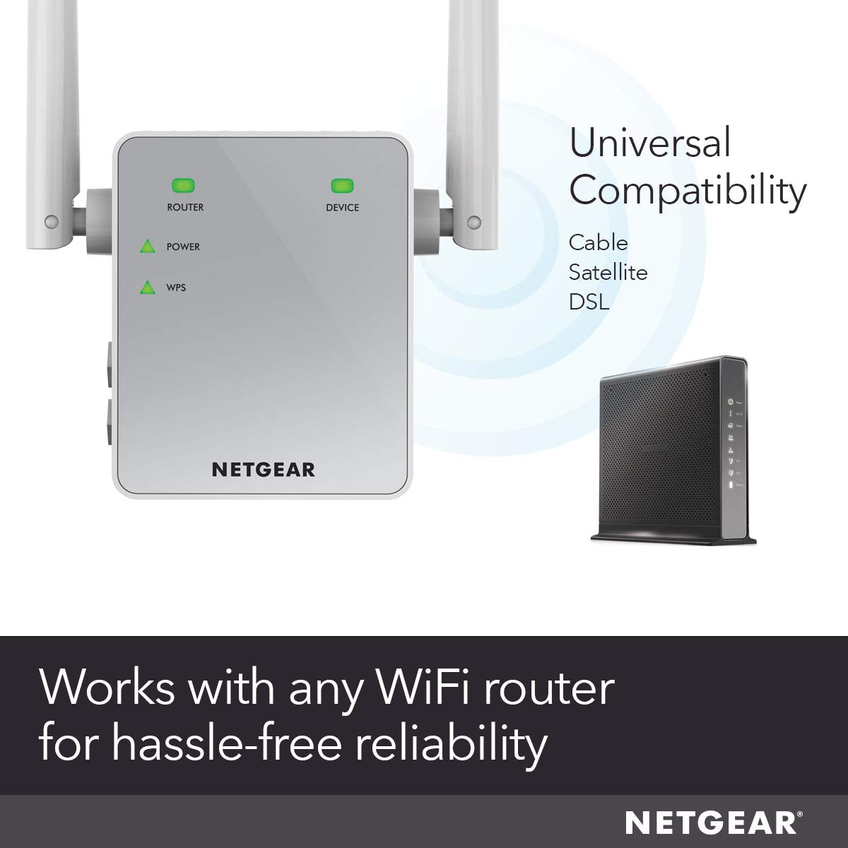 NETGEAR Wi-Fi Range Extender EX3700 - Coverage Up to 1000 Sq Ft and 15 Devices with AC750 Dual Band Wireless Signal Booster & Repeater (Up to 750Mbps - WoodArtSupply