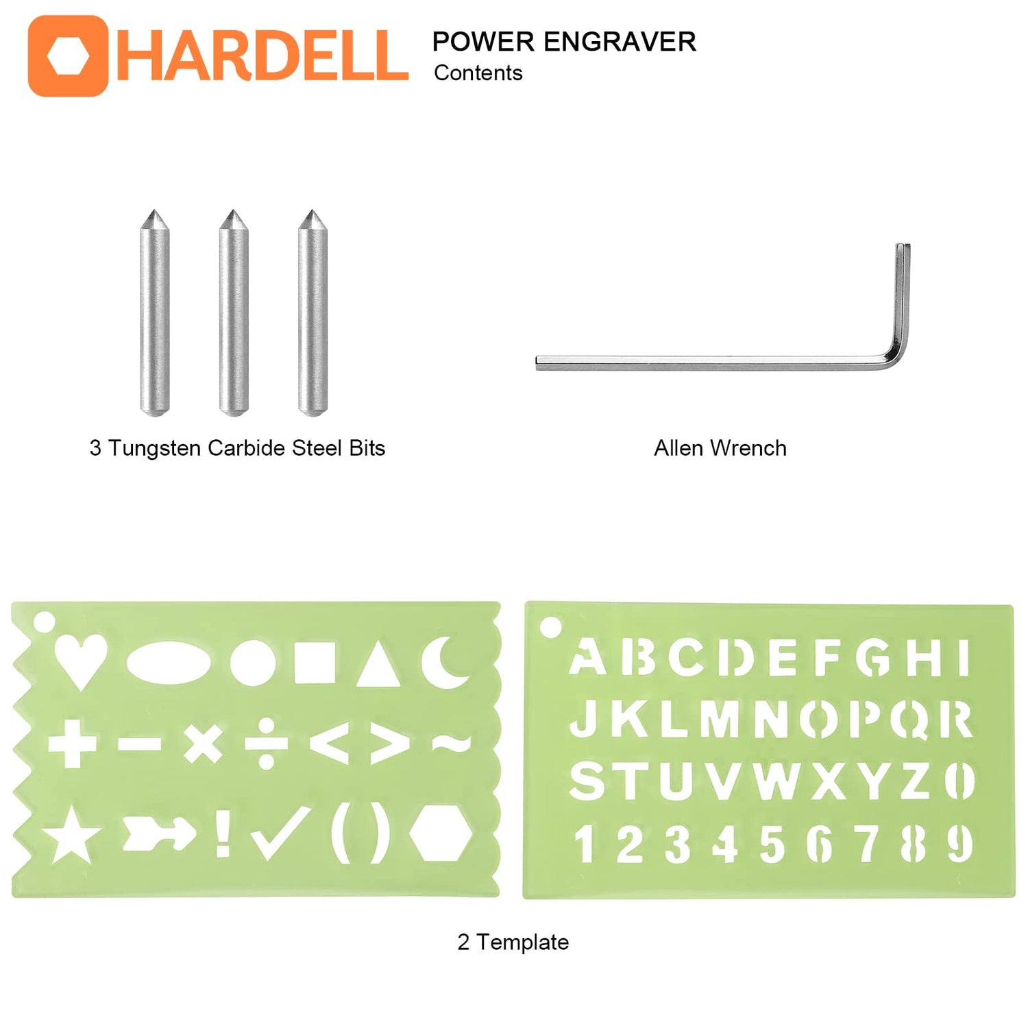 HARDELL 15W Engraver,5 Speed Etching Power Tool Equipped with Soft Rubber Handle and Tungsten Carbide Steel Bits,Mini Multi-Function for HARDELL