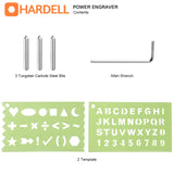 HARDELL 15W Engraver,5 Speed Etching Power Tool Equipped with Soft Rubber Handle and Tungsten Carbide Steel Bits,Mini Multi-Function for HARDELL