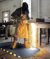 American Floor Mats Hog Heaven Premium 7/8" Black & Yellow Border 3' x 5' Nitrile Backed Anti-Fatigue Comfort Mat American Floor Mats