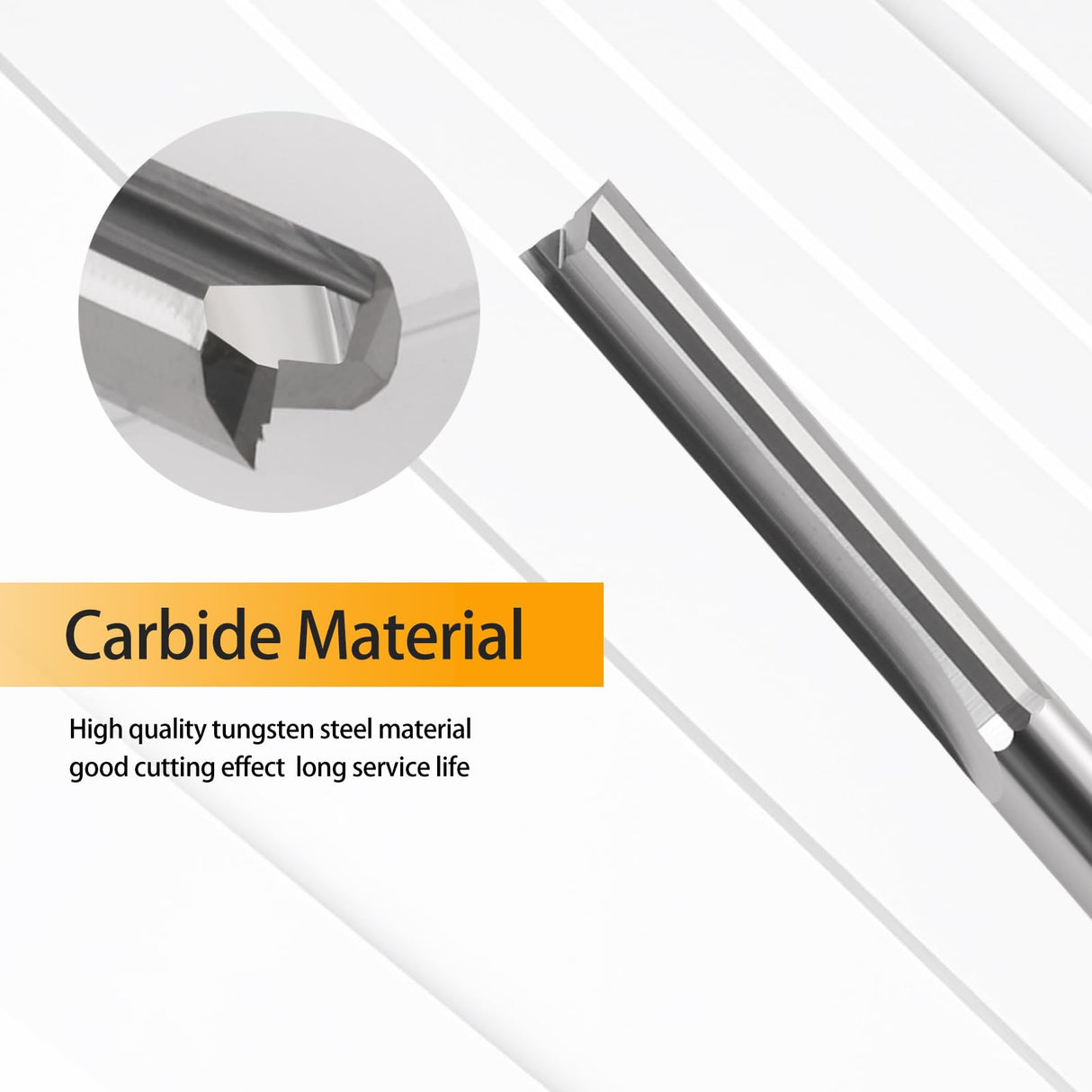 HOZLY CNC Router Bits 1/8 Straight Router Bit 1/8 Shank Straight Flute Carbide End Mill Cutter 2-Flute Milling Tungsten Steel 22mm CEL/45mm OAL for HOZLY