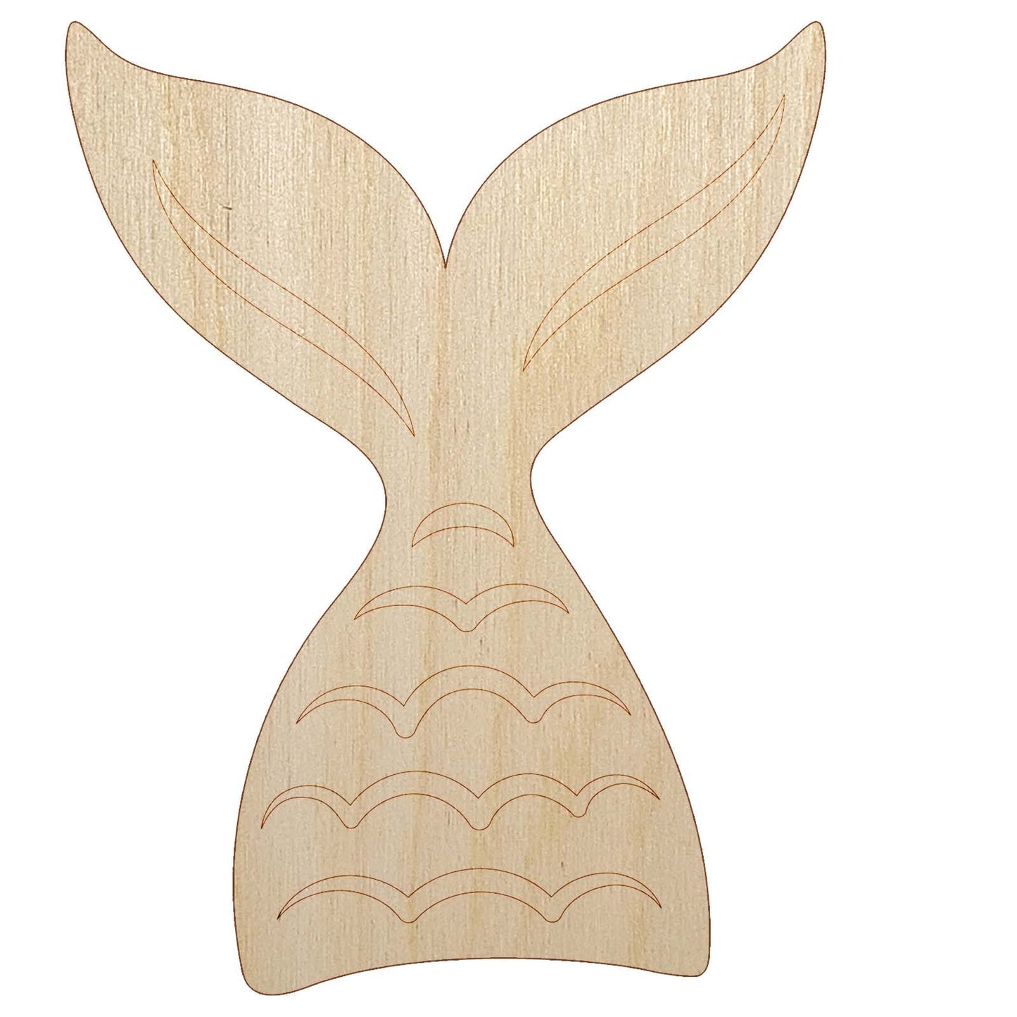 Mermaid Tail Unfinished Wood Shape Piece Cutout for DIY Craft Projects - 1/4 Inch Thick - 6.25 Inch Size - WoodArtSupply