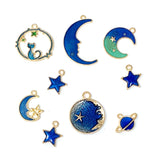 JIALEEY Assorted Gold Plated Enamel Cat Moon Star Celestial Charm Pendant DIY for Earrings Necklace Bracelet Jewelry Making and Crafting JIALEEY