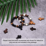 KISSITTY 100Pcs/box Wooden Cross Charms 4 Colors Natural Unfinished Wood Cross Crafts Beads Small Cross Charms Pendants Hole: 1.8mm for Necklace KISSITTY