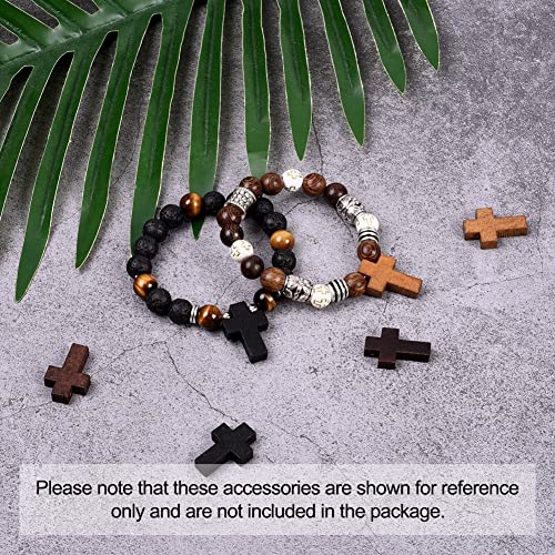 KISSITTY 100Pcs/box Wooden Cross Charms 4 Colors Natural Unfinished Wood Cross Crafts Beads Small Cross Charms Pendants Hole: 1.8mm for Necklace - WoodArtSupply