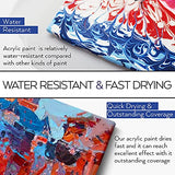 Acrylic Paint Set of 54 Colors 2fl oz 60ml Bottles with12 Brushes,Non Toxic 54 Colors Acrylic Paint No Fading Rich Pigment for Kids Adults Artists HissiCo