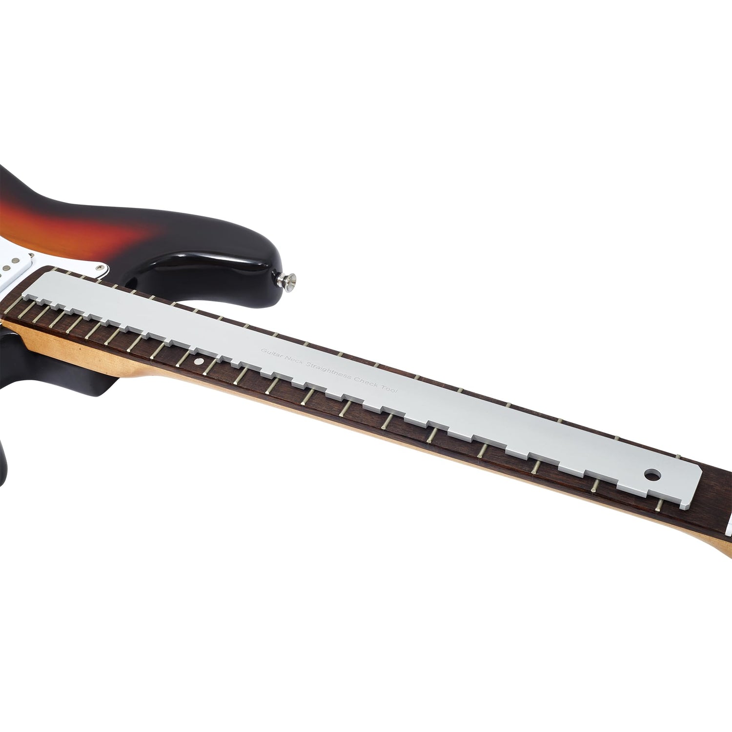 Frautron Guitar Neck Notched Straight Edge, 4mm Thick Aluminum Guitar Neck Maintenance Setup Tool, Pro Luthiers Repair Tool for Gibson 24.75" Fender Frautron