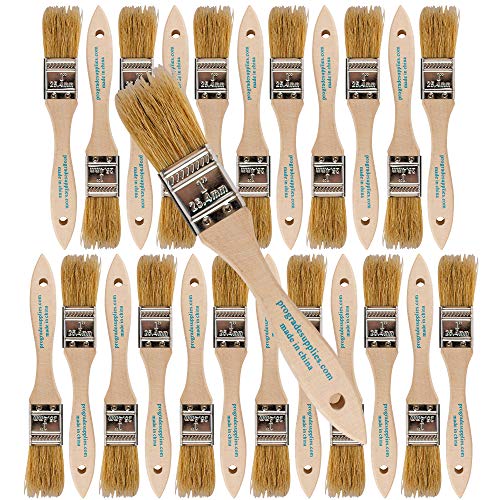 Pro Grade - Chip Paint Brushes - 24 Ea 1 Inch Chip Paint Brush Light Brown Pro Grade