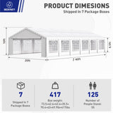 GREEN PARTY 20x40FT Party Tent Heavy Duty, Large Wedding Event Shelters with 7 Carry Bags & Removable Sidewalls, Outdoor Canopy Gazebo Commercial GREEN PARTY