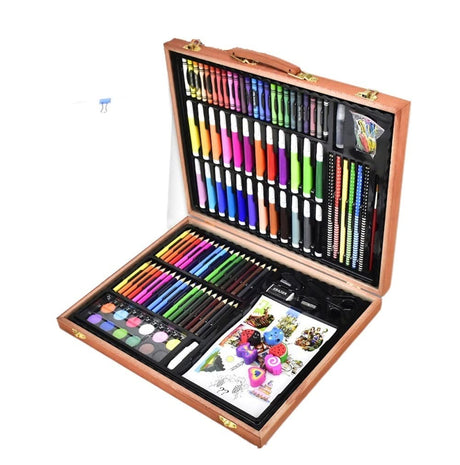 XARONF Art Supplies, 188-Piece Wooden Art Set Crafts Kit, Deluxe Kids Art Set, Colored Pencils, Watercolor Cakes, Creative Gift for Kids, Teens, XARONF