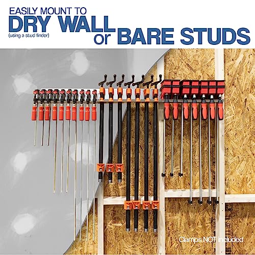 Modular Clamp Rack Assortment with 1 each F-Clamp Rack • 1 each Bar/Parallel Clamp Rack and 1 each Pipe Clamp Rack Included • Easy and Quick to Align Fulton Woodworking Tools