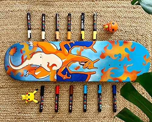 Posca PC-5M Water Based Permanent Marker Paint Pens. Premium Medium Tip for Arts and Crafts. Multi-surface Use On Wood, Metal, Paper, Cardboard, Posca