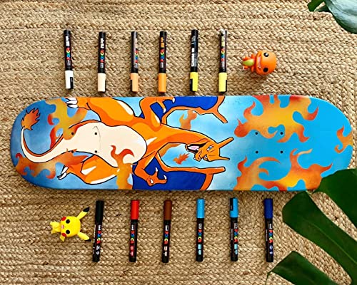 Posca PC-5M Water Based Permanent Marker Paint Pens. Premium Medium Tip for Arts and Crafts. Multi-surface Use On Wood, Metal, Paper, Cardboard,