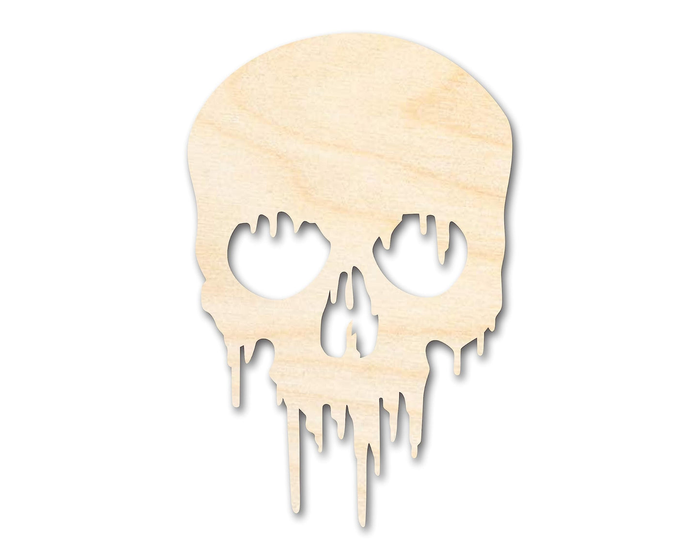 Unfinished Wood Dripping Skull Shape | Halloween Craft Cutout | up to 24" DIY 24" / 1/8" - WoodArtSupply