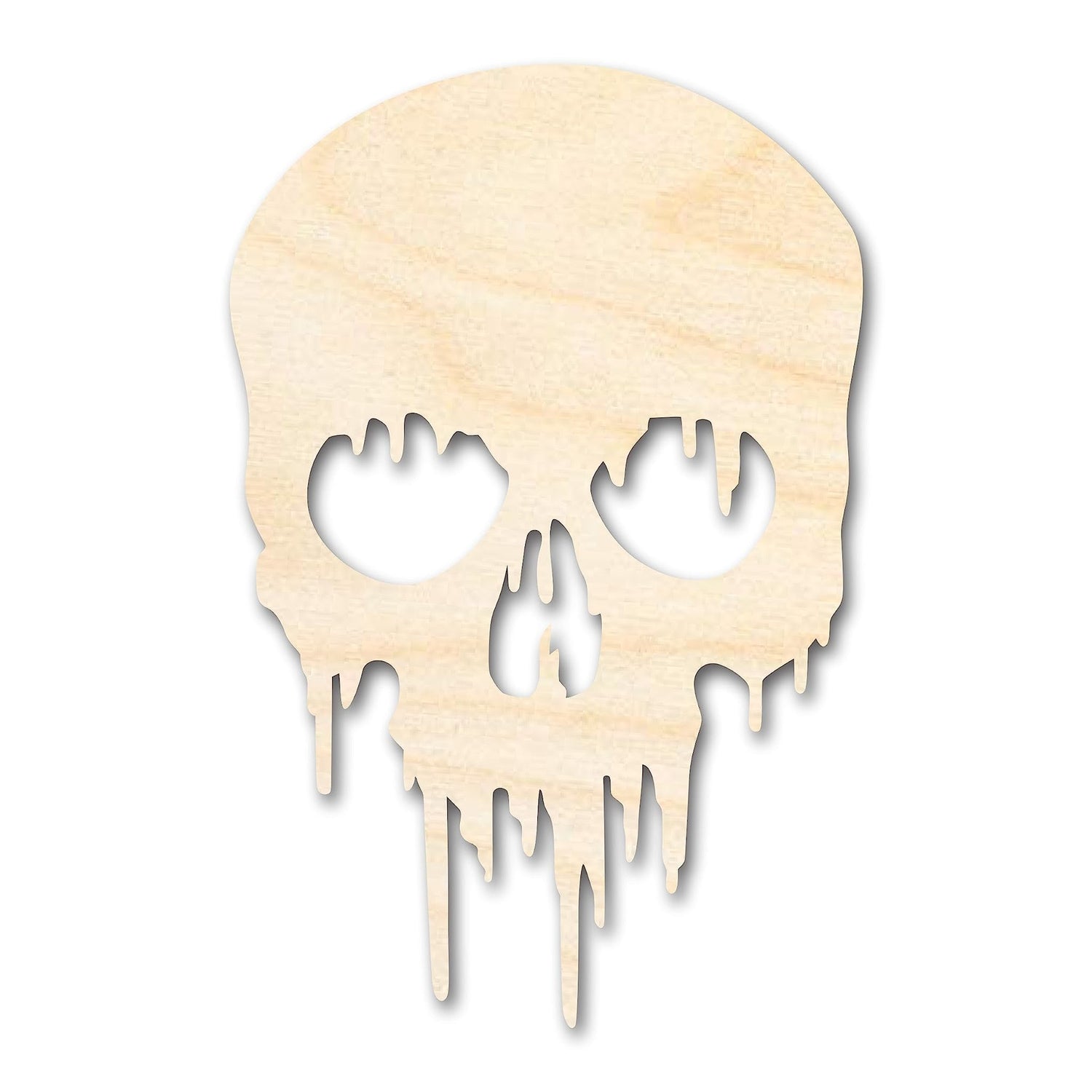 Unfinished Wood Dripping Skull Shape | Halloween Craft Cutout | up to 24" DIY 8" / 1/4" 24 Hour Crafts
