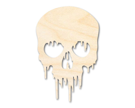 Unfinished Wood Dripping Skull Shape | Halloween Craft Cutout | up to 24" DIY 8" / 1/4" 24 Hour Crafts