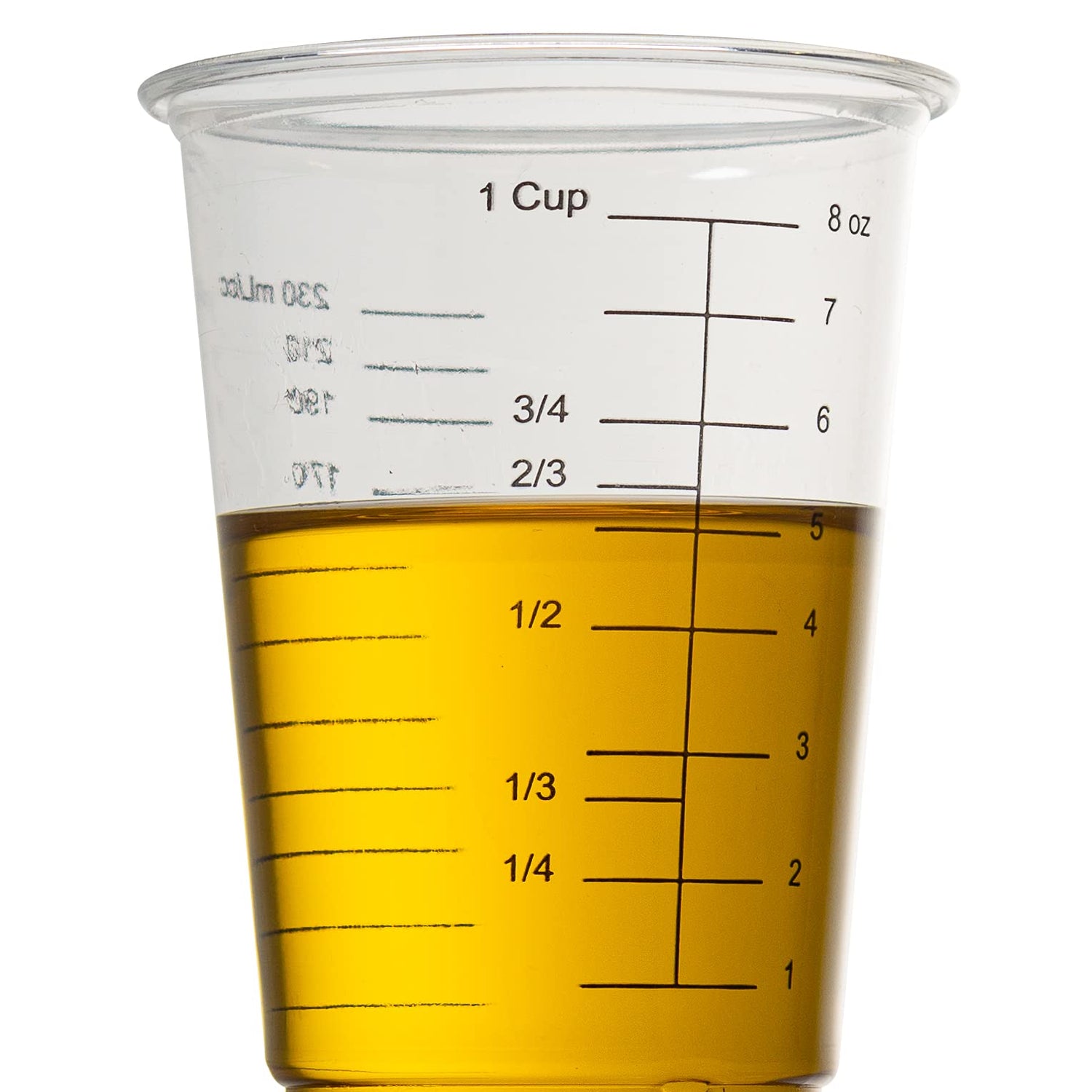 Prestee 50 Disposable Measuring Cups 8 Oz - Resin Epoxy Measuring Cups & Mixing Cup - Plastic Measuring Cups for Liquids - Liquid Mixing Cups - Dry Prestee