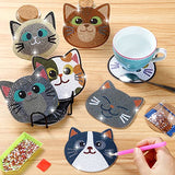 Insnug 10PCs Diamond Painting Coasters Set - Cat Theme Diamond Art Coasters Painting Kits for Kids and Adult Diamond Dots, Arts and Crafts DIY Kits Insnug
