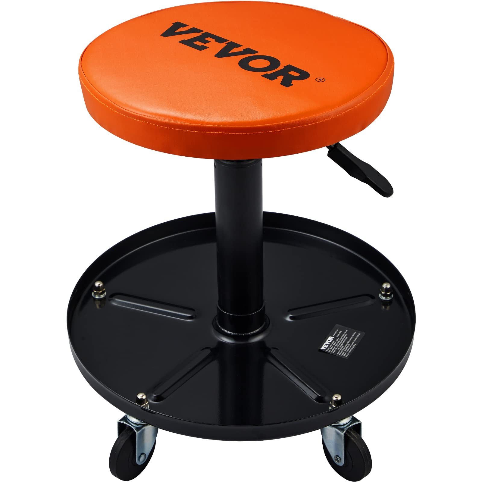 VEVOR Mechanic Stool, 250 LBS Rolling Pneumatic Creeper Garage/Shop Seat, Adjustable Height 16-22 inch in Padded Rolling Workshop Stool with Tool - WoodArtSupply