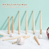 Mini Baseball Bat 8 Inch Unfinished Small Wooden Bats Unpainted Wood Baseball Bats for Painting Keychain Action Figures DIY Craft Projects Ball Juexica