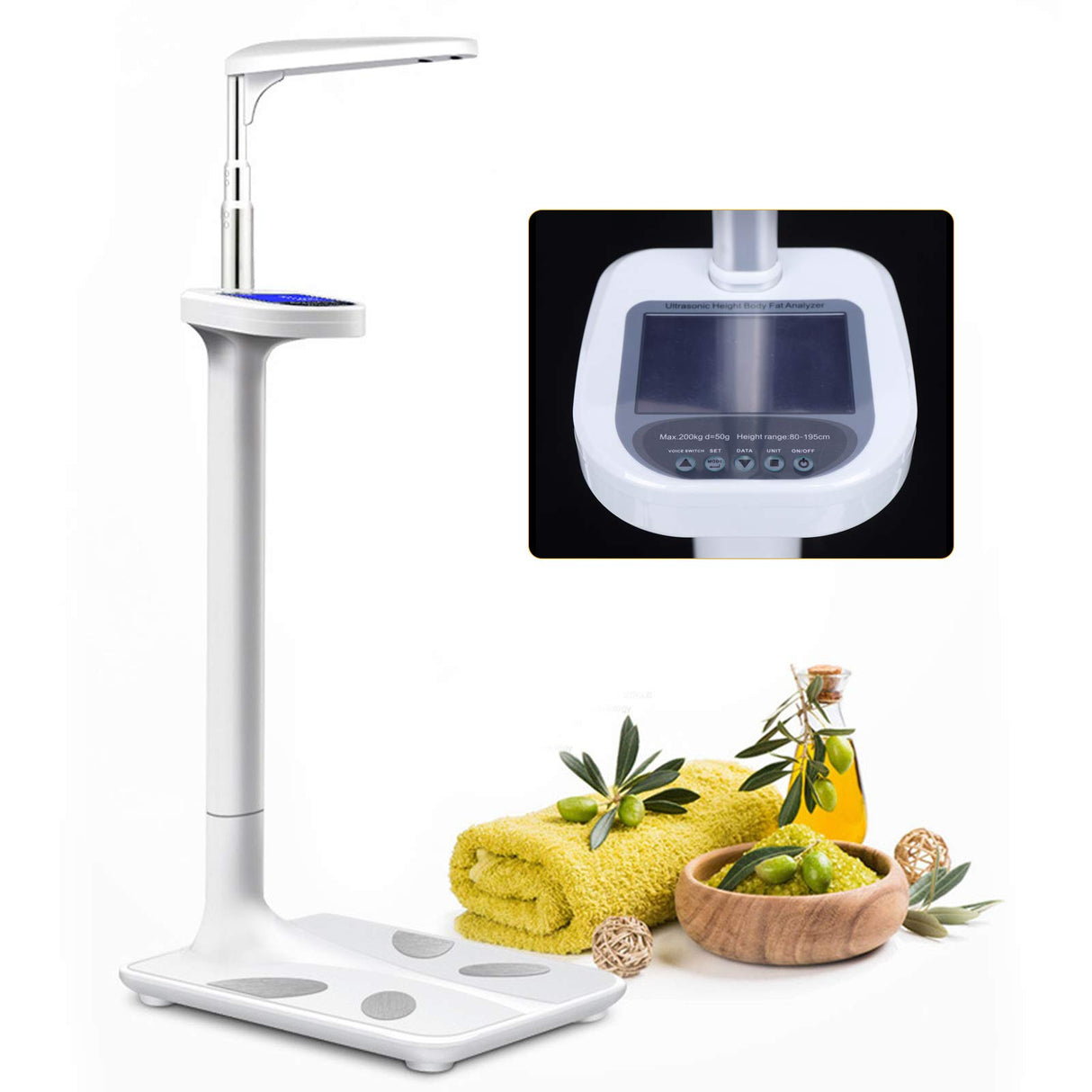 Professional Digital Physicians Scale,Multifunction Physician Body Weight Scale Ultrasonic Height and Weight Analyzer 440lbs Capacity Digital Medical KinHall