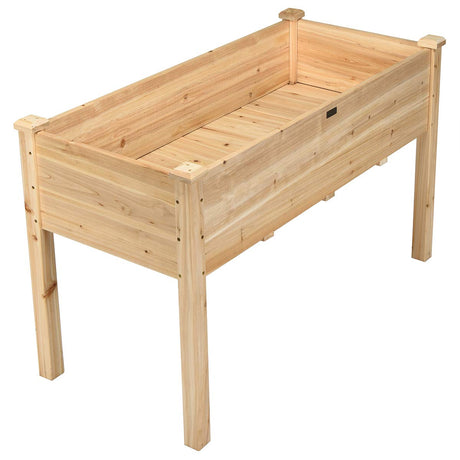Giantex Raised Garden Bed, Wood Planter Box with Legs, Drain Holes, Elevated Garden Bed for Vegetables, Standing Garden Container Planter Raised Beds Giantex