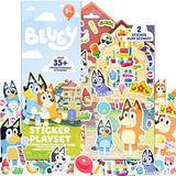 Horizon Group USA Bluey Sticker Playset, 2 Sticker Play Scenes, 35+ Reusable Puffy Bluey Repositionable Stickers for Kids, Perfect for Travel, Horizon Group USA