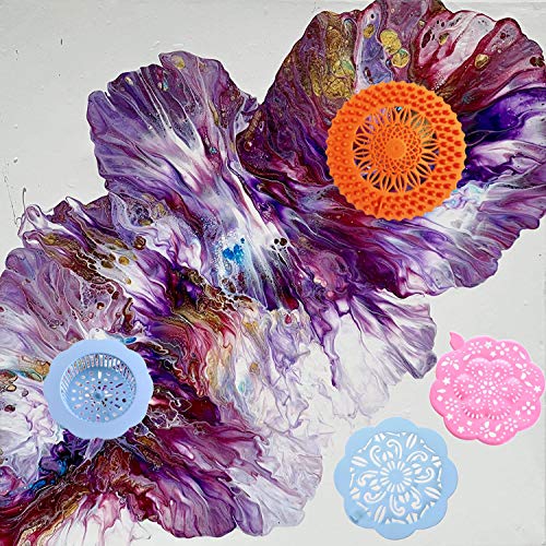 Acrylic Pouring Strainers,12 Pcs Acrylic Paint Pouring Strainers Plastic Flower Strainers Silicone Pouring Drain Basket for DIY Pouring Acrylic Paint FASALX