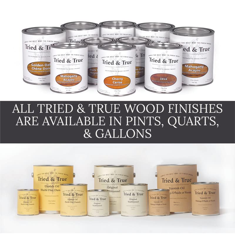 Tried & True Original Wood Finish – 8oz. Bottle – All-Purpose All-Natural Finish for Wood, Metal, Food Safe, Dye Free, Solvent Free, VOC Free, Non - WoodArtSupply