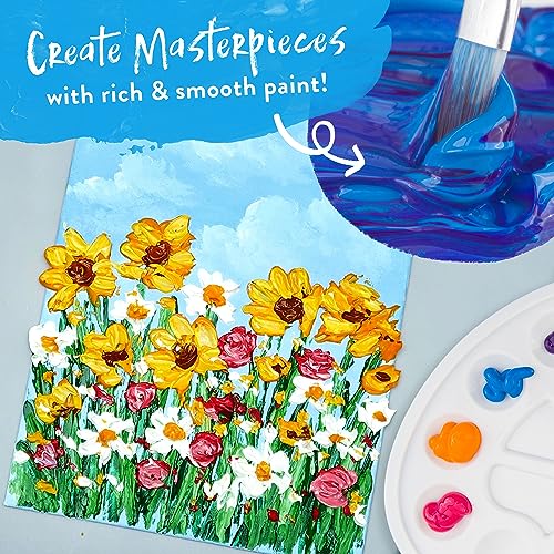 Chalkola Acrylic Paint Set for Adults, Kids & Artists - 40 Piece Acrylic Painting Supplies Kit, with 24 Acrylic Paints (22ml), 10 Painting Brushes, 5 Chalkola