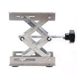 Router Lift Platform Stand Lifter, Stainless Steel, Adjustable Height 45mm~150mm, Woodworking Router Bench Table (Silver) Pissente
