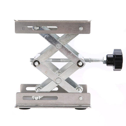 Router Lift Platform Stand Lifter, Stainless Steel, Adjustable Height 45mm~150mm, Woodworking Router Bench Table (Silver) - WoodArtSupply